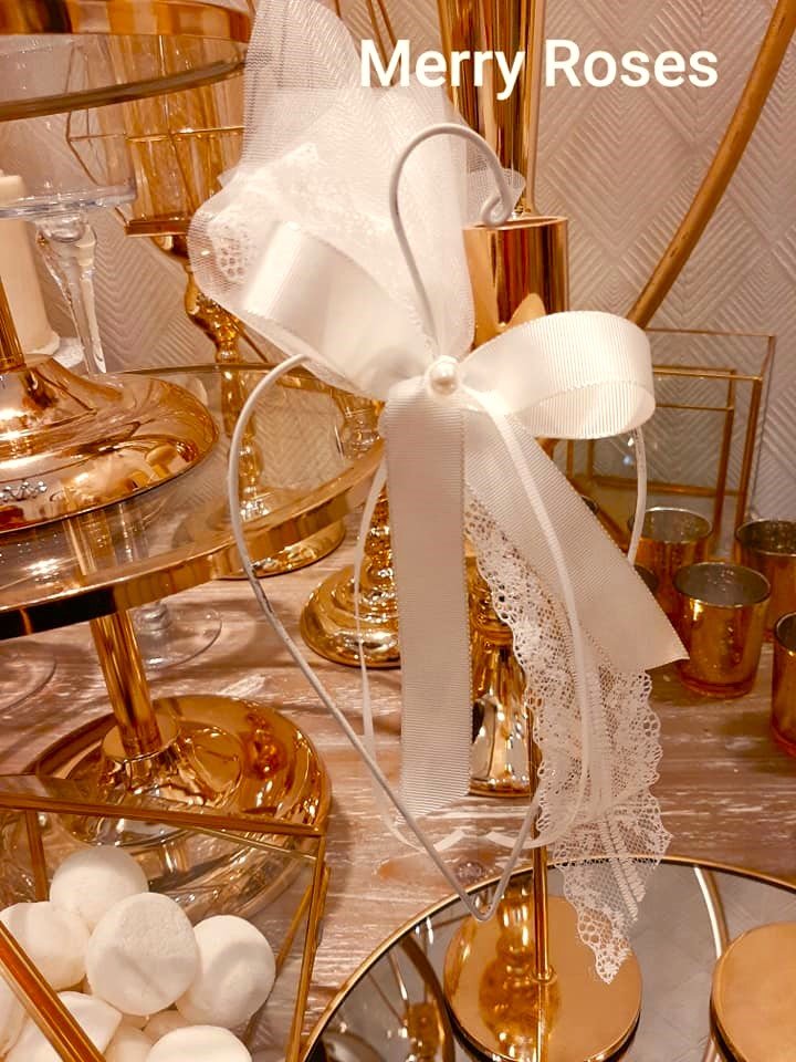 Μπομπονιέρα Γάμου Καρδιά Vintage Λευκή Μεταλλική - Image 3