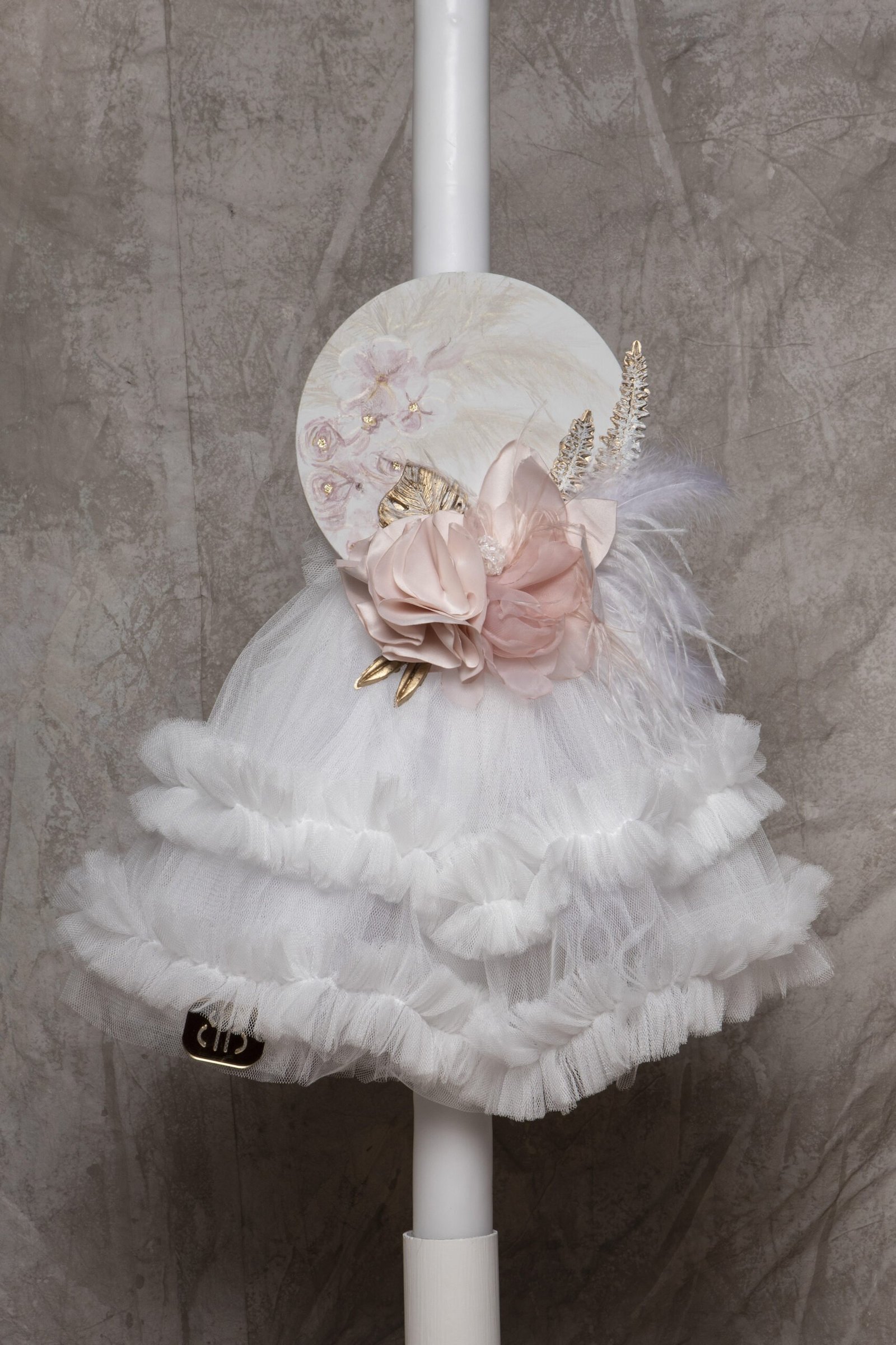 Ρομαντικό Σετ Βάπτισης με χειροποίητα λουλούδια - Image 5