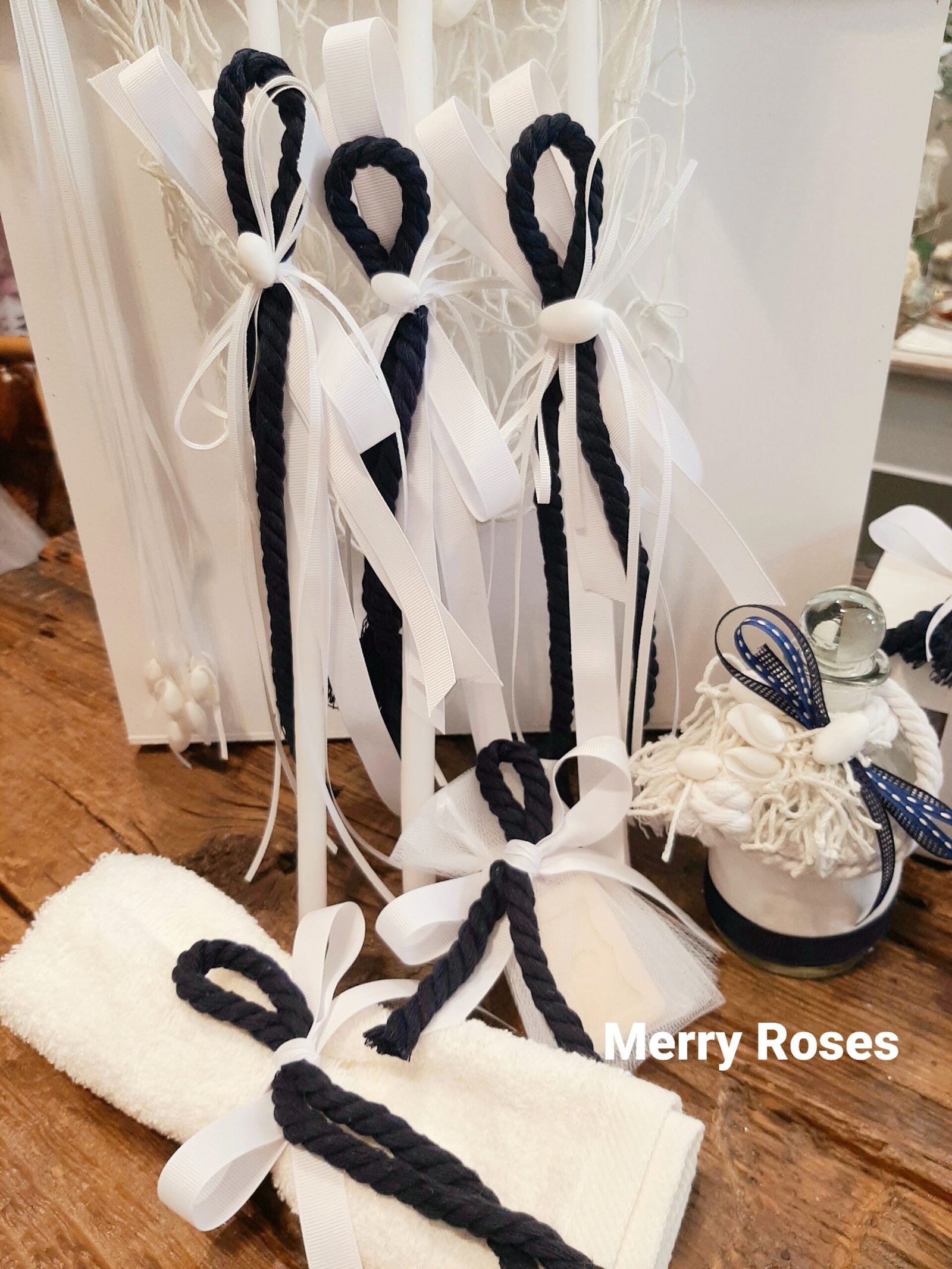 Σετ Βάπτισης με Αστερία & Κοχύλια σε Λευκό και Μπλέ. - Image 8