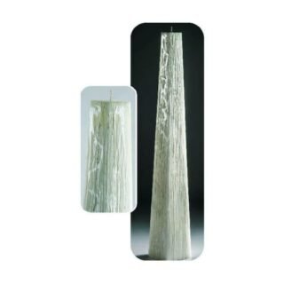 Λαμπάδα Γάμου Ημιμασίφ Πυραμίδα Ανάγλυφο Πέρλα 20x20x145cm