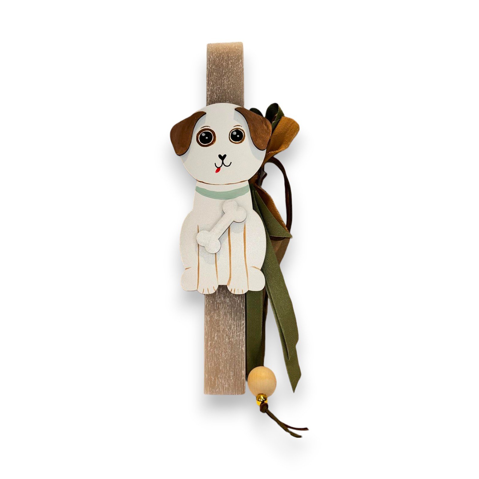 Λαμπάδα Πασχαλινή Παιδική με Σκυλάκι- Πλακέ σε Earthy Tones 26.9.80 ΑΠ145 - Image 2