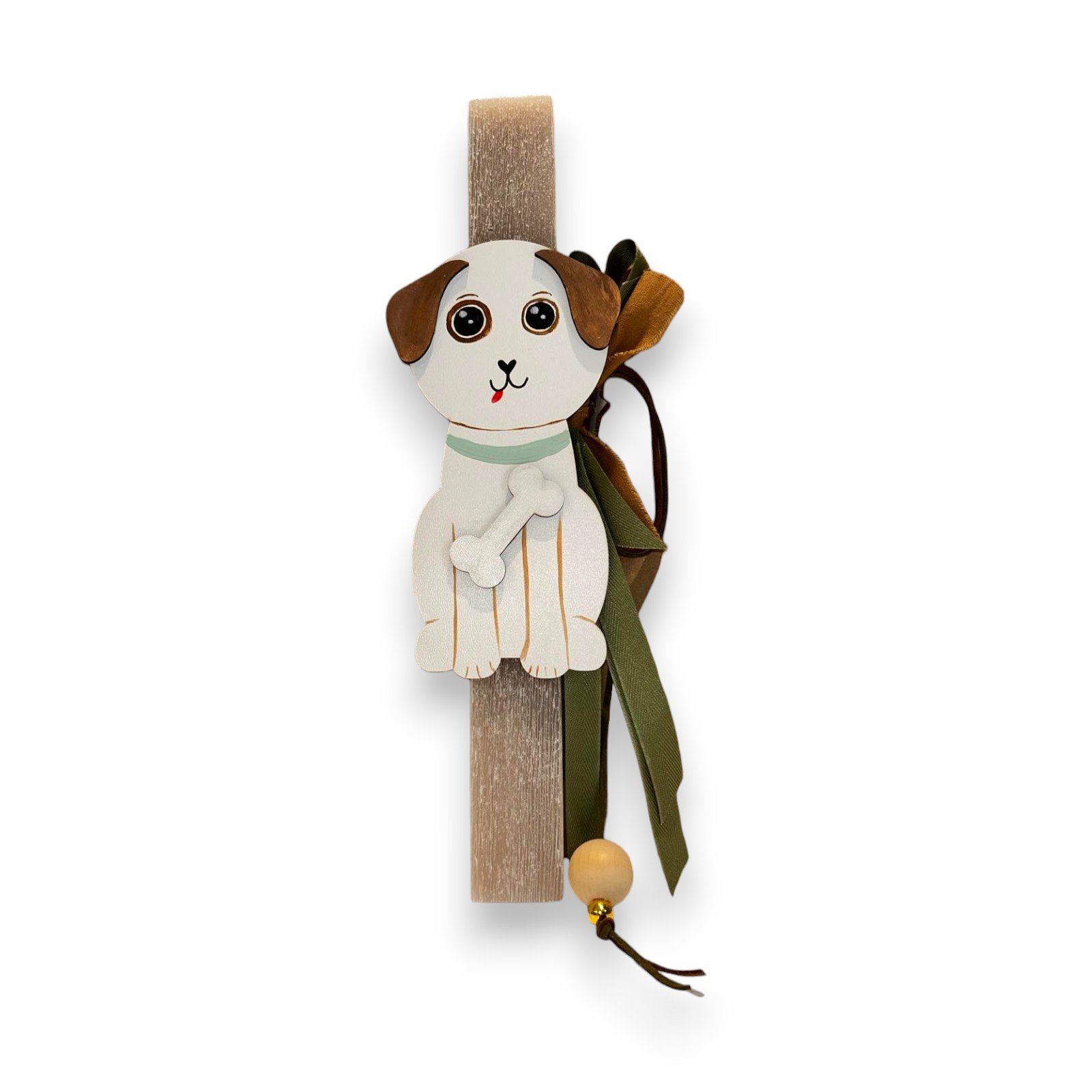 Λαμπάδα Πασχαλινή Παιδική με Σκυλάκι- Πλακέ σε Earthy Tones 26.9.80 ΑΠ145 - Image 4