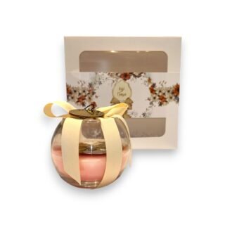 Baby Pink Αρωματικό Κερί Bubble σε Γυάλινο Βάζο με Κορδέλα 26.8.50