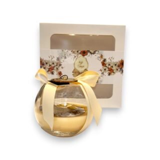 Εκρού Αρωματικό Κερί Bubble σε Γυάλινο Βάζο με Κορδέλα 26.8.50