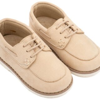 Δετό Δερμάτινο Μοκασίνι BW 4308 Μπεζ