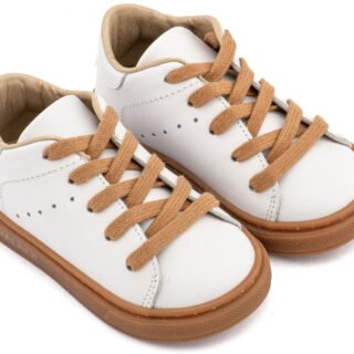 Δετό Δερμάτινο Sneaker BW 4312 Λευκό