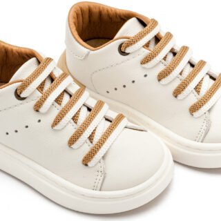 Δετό Sneaker με Δίχρωμο Κορδόνι EXC5294 Λευκό Μπεζ