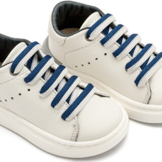 Δετό Sneaker με Δίχρωμο Κορδόνι EXC5294 Λευκό Μπλε