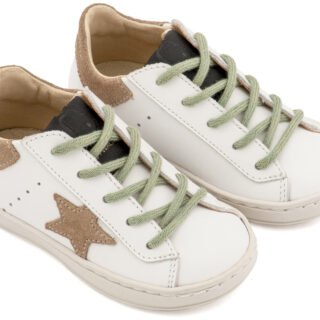 Τρίχρωμο Sneaker Δετό EXC5315  Λευκό Μπεζ Μέντα