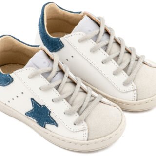 Τρίχρωμο Sneaker Δετό EXC5315  Λευκό Μπλε Ρουά Γκρι