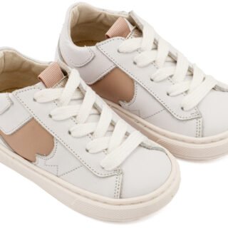 Δίχρωμο Sneaker Δετό EXC8001 Λευκό Μπεζ