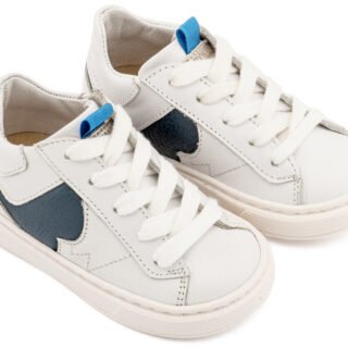 Δίχρωμο Sneaker Δετό EXC8001 Λευκό Μπλε