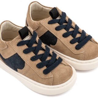 Δίχρωμο Sneaker Δετό EXC8002 Μπεζ Μπλε