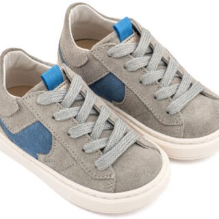 Δίχρωμο Sneaker Δετό EXC8002 Γκρι Μπλε Ρουά