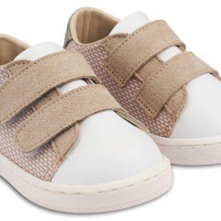 Sneakers Διπλή Μπαρέτα Χρατς PRI2104  Μπεζ Λευκό Μέντα